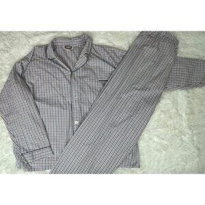 Alexander Lloyd 2 Piece 3XL Tall Pajama Set Lightweight Long Sleeve White Blue